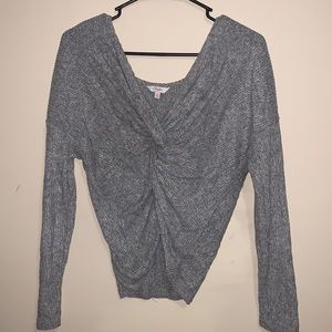 Gray knotted sweater